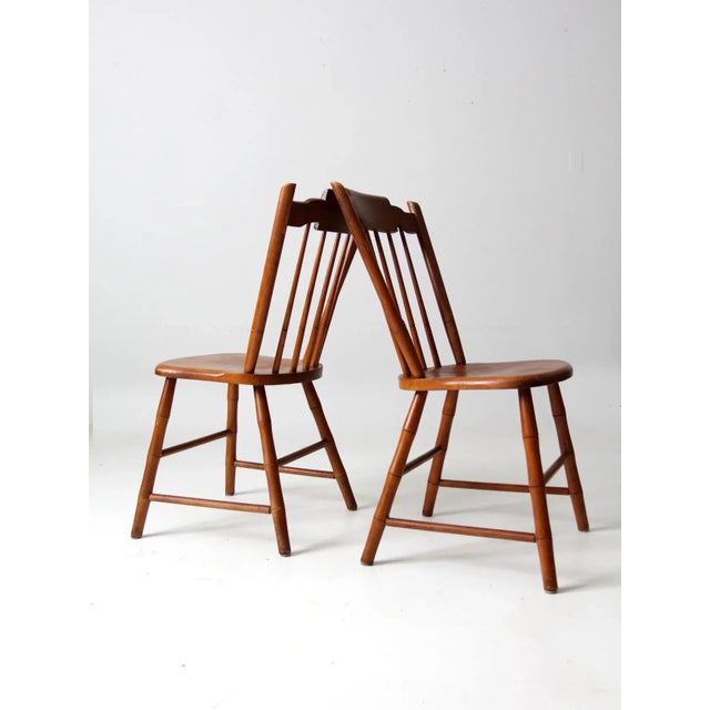Vintage Dining Side Chairs Pair For Sale - Image 9 of 12