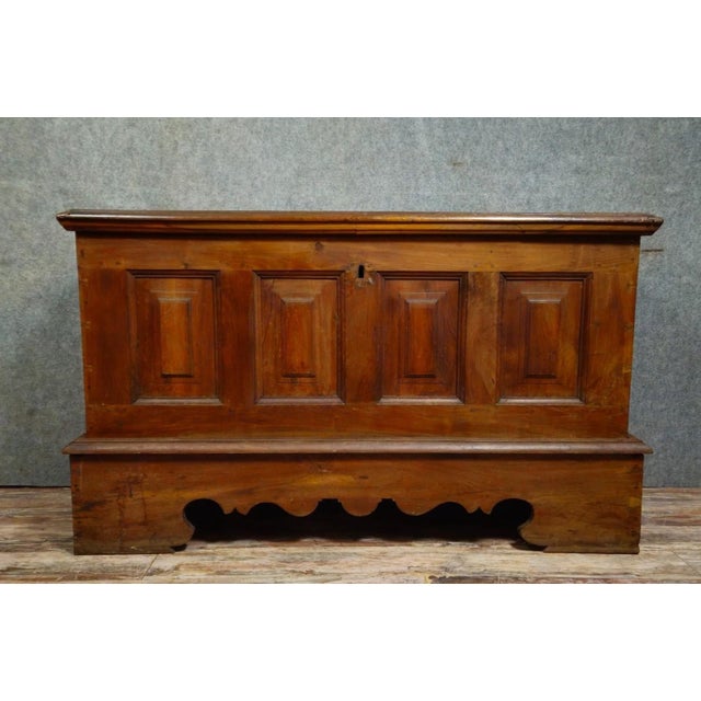 Brown Large Antique Walnut Chest, 1700s For Sale - Image 8 of 9