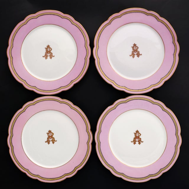 Antique French Old Paris Porcelain Pompadour Pink 15 Piece Dessert Service For Sale - Image 4 of 11