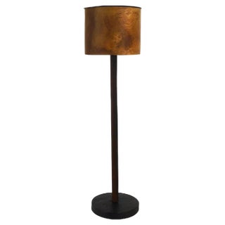 Modernist Walnut Leather Candleholder attributed to Carl Auböck, Austria, 1950s For Sale