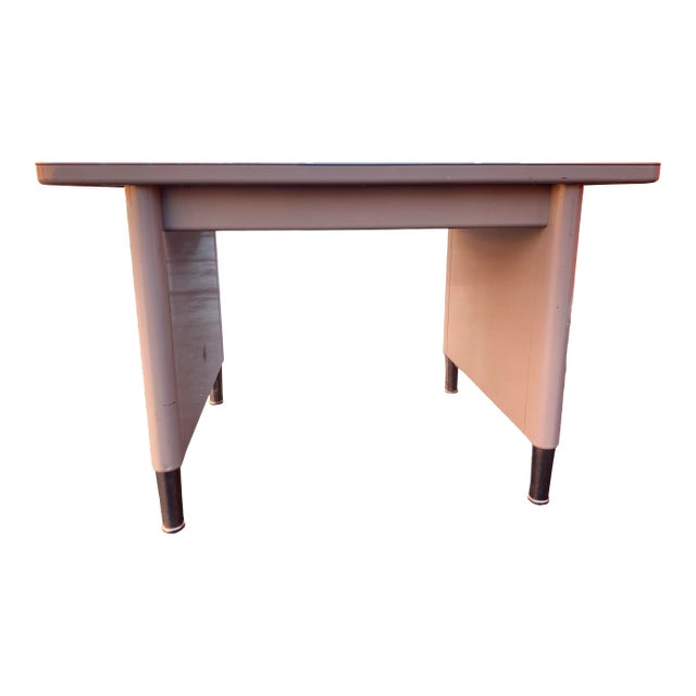 Vintage Mid-Century Modern Steelcase Metal Writing Desk For Sale