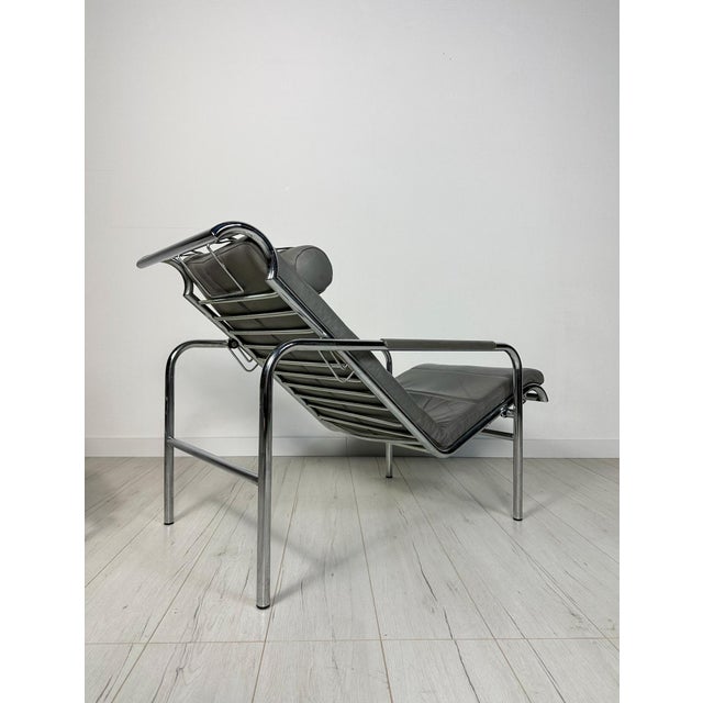 Mid-Century Modern Set of Vintage Italian Genni Lounge Chair with Ottoman by Gabriele Mucchi for Zanotta, 1980s For Sale - Image 3 of 10