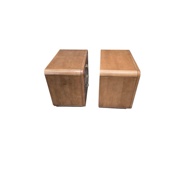 Mid-Century Modern Mid Century Modern Headboard and Nightstands Set by American of Martinsville For Sale - Image 3 of 12
