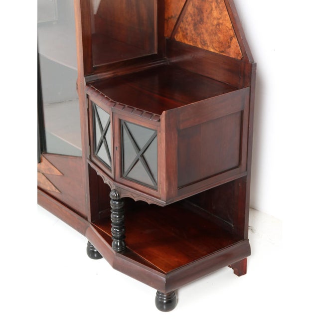 Dutch Art Deco Walnut and Burl Vitrine by Max Coini, 1920s For Sale - Image 9 of 15