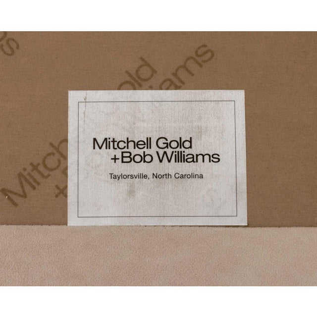 Wood Mitchell Gold + Bob Williams Beige Velvet Sofa For Sale - Image 7 of 7