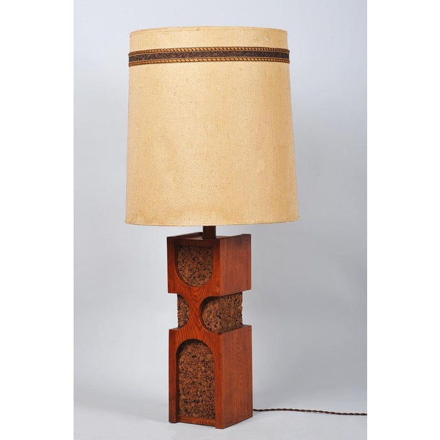 Art Deco Floor Lamp in Oak and Cork, Czech, 1920s For Sale - Image 10 of 10