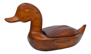Wooden Duck Lidded Bowl