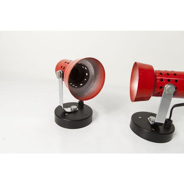 Red and Black Wall Lights, 1970s, Set of 2 For Sale - Image 3 of 18