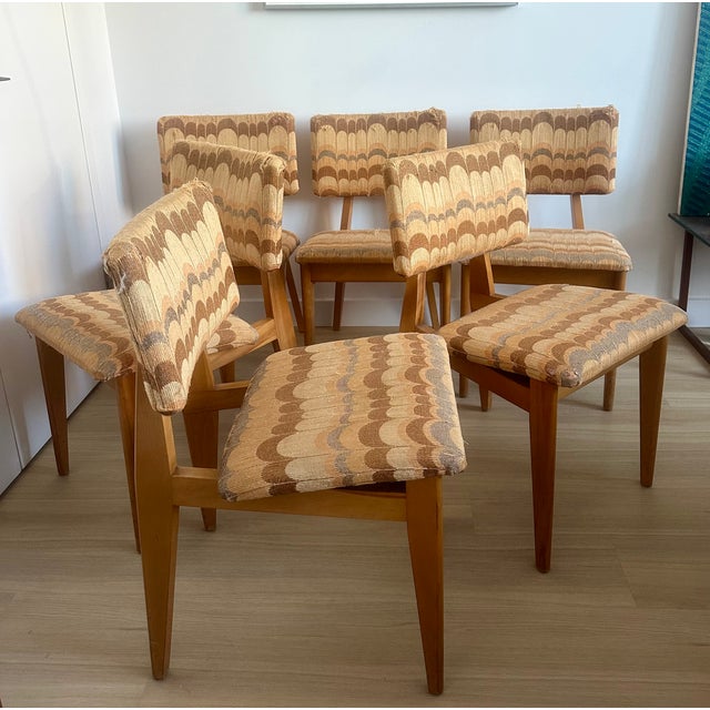 Six Mid-Century Modern dining chairs designed by George Nelson & Earnest Farmer for Herman Miller, 1950s, Model 4663...