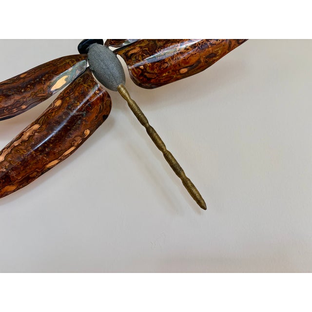 Copper Dragonfly Wall Art Eric Moore 2016, Brass, Copper, Stone For Sale - Image 8 of 11