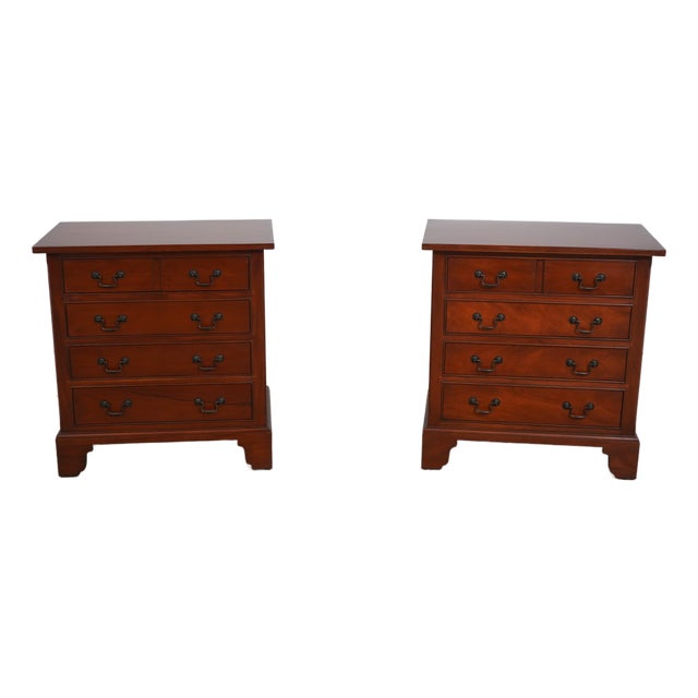 Pair of Stickley Antiquities Mahogany Bachelor Chests For Sale