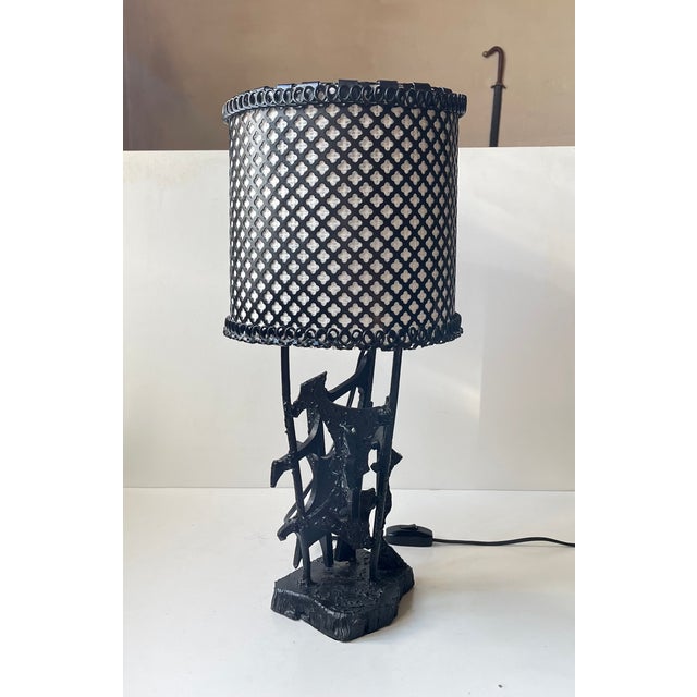 Sculptural Brutalist Steel Table Lamp in the style of Harry Balmer, 1970s For Sale - Image 15 of 15