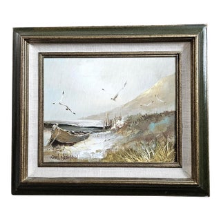 1950s Karl Neumann Coastal Seascape Oil on Canvas, Framed / Signed For Sale