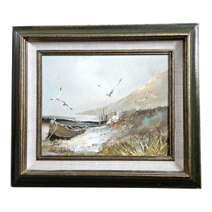 1950s Karl Neumann Coastal Seascape Oil on Canvas, Framed / Signed
