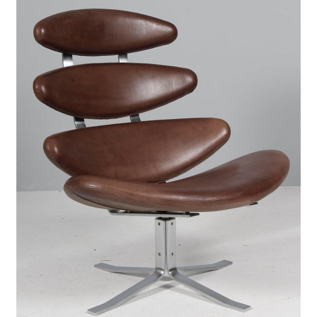 Metal Set of Lounge Chair and Ottoman by Poul M. Volther For Sale - Image 7 of 13