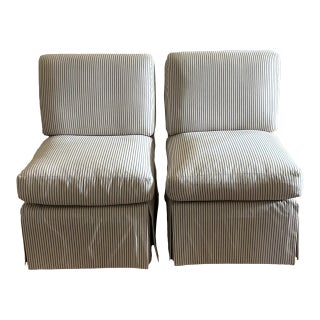 Traditional Slipper Chairs - Set of 2 For Sale
