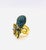 Bochic "Orient" Vintage Natural Blue Topaz & Tourmaline Ring Set 18K & Silver For Sale - Image 12 of 18