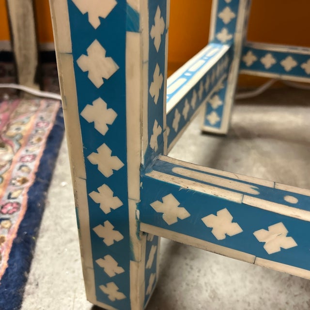 Plastic Bone Inlay Side Table/ Seat For Sale - Image 7 of 11