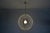 Large white enameled metal ball chandelier. Height, including the ball, 120 cm. Diameter 60 cm. Original and functioning...
