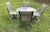 Perfect conversation starter for your outdoor space! The table measures 50x29 and the chairs measure 19x26x39.5 The top of...