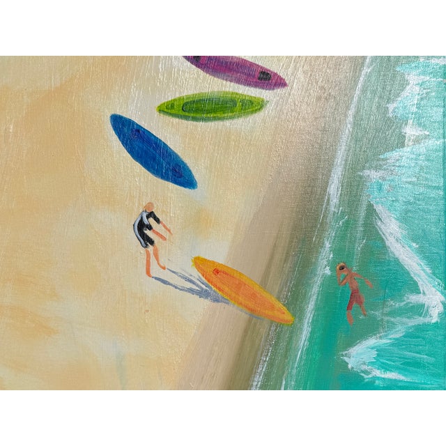 Sand "Florida Beach Activities" Acrylic on Canvas by Joe Davis For Sale - Image 8 of 13