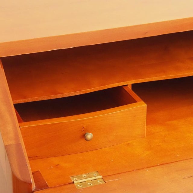 French Country Secretary Desk in Cherry Wood with Writing Flap For Sale - Image 12 of 17