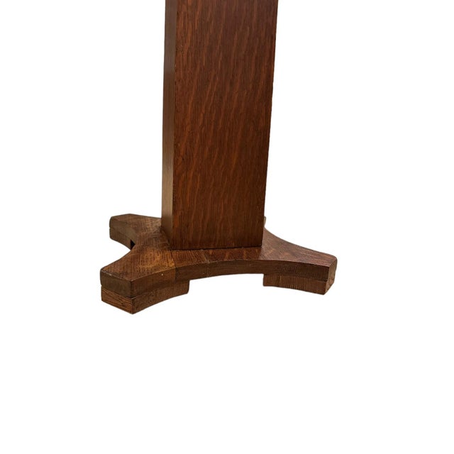 Antique Mission Oak Pedestal Plant Stand For Sale - Image 6 of 11