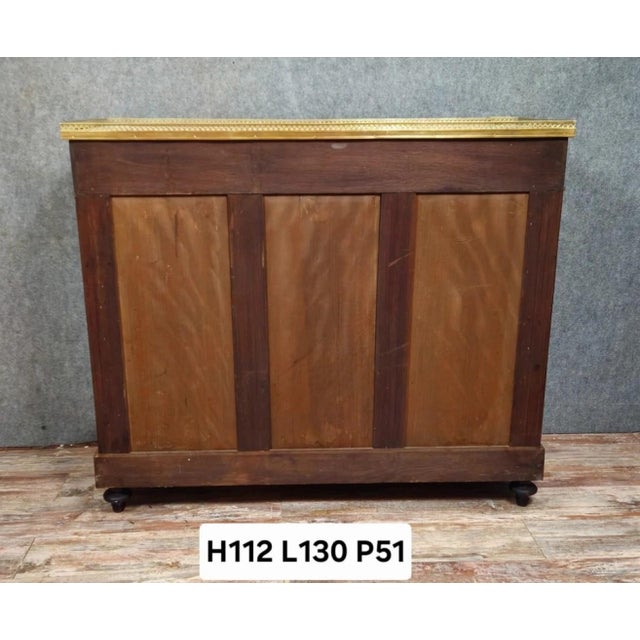 Wood Parisian Buffet in Mahogany and Gilt Brass with Marble Top For Sale - Image 7 of 15