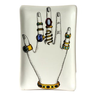 Surrealist Sophistication: Fornasetti "Jeweled Hand" Trinket Tray For Sale