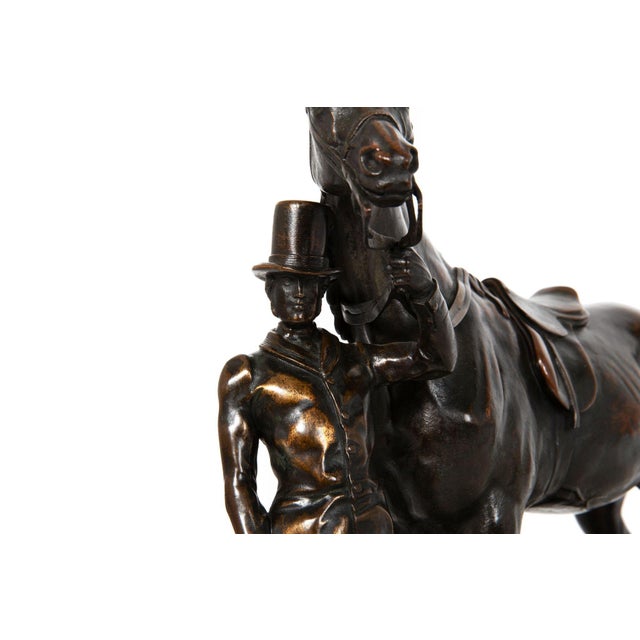 French Antique Bronze Sculpture Race Horse “Walter Scott” by Alfred Barye For Sale - Image 9 of 18