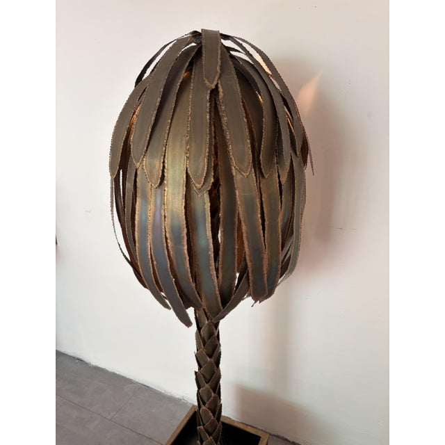 Brass Palm Tree Floor Lamp by Maison Jansen, 1970s For Sale - Image 4 of 14