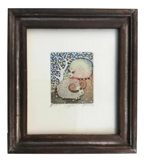 “ Together “ 2006 Miniature Colored Etching by V.Komipyi