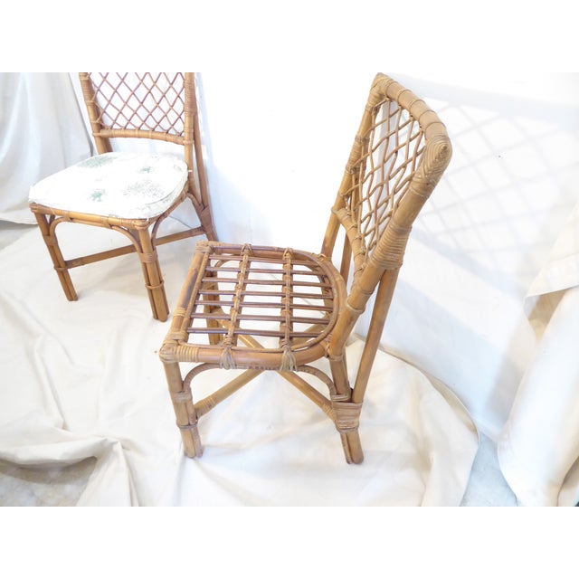 Vintage Bamboo Side Chairs - A Pair For Sale - Image 4 of 5