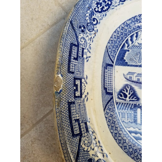 Antique Blue and White Platter For Sale - Image 4 of 5