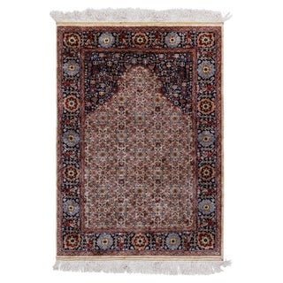 Doris Leslie Blau Small Vintage Egyptian Handmade Silk Rug For Sale