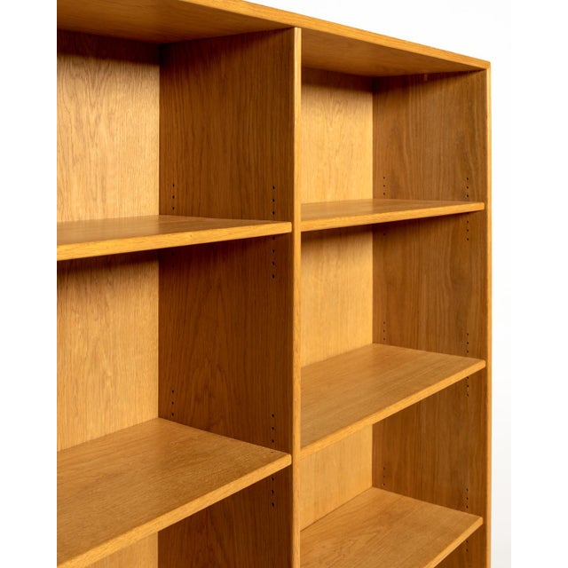 Brown Scandinavian Oak Bookcase with Drawer Unit, 1960s For Sale - Image 8 of 9