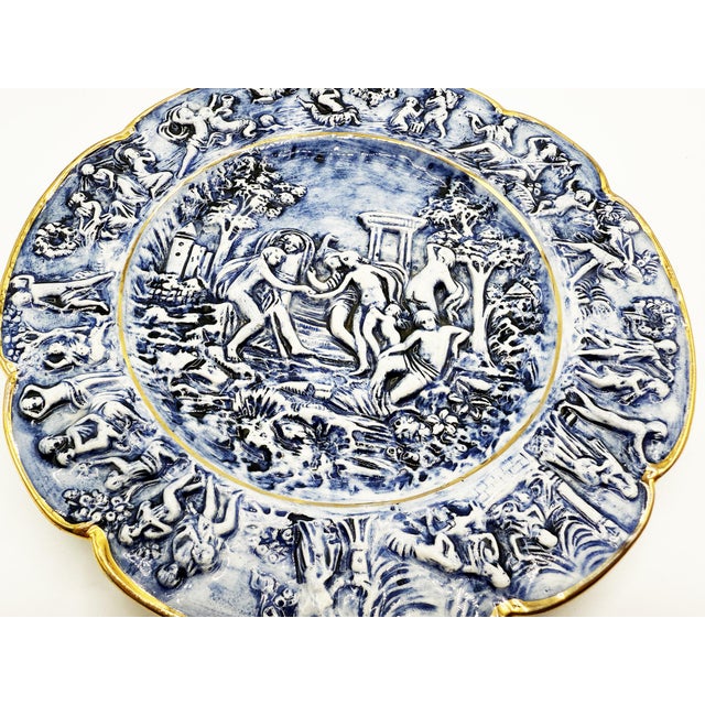 Blue Classic Decorative Plate from Capodimonte, 1950s For Sale - Image 8 of 9