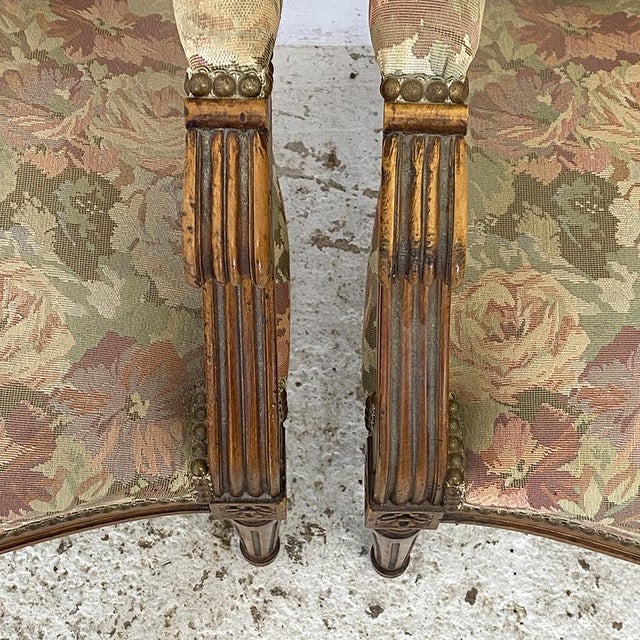 Louis XVI Style Cabriolet Armchairs with Medallion Backs, Set of 2 For Sale - Image 10 of 12