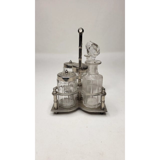 Condiment Server in Silver Metal, Set of 5 For Sale - Image 5 of 6
