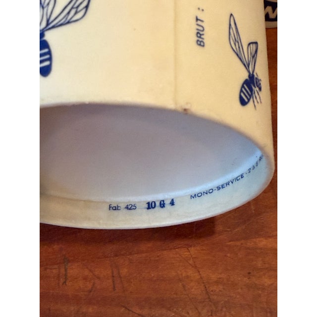 Cream 1970s French "Miel Surfin" Wax-Coated Honey Pots – Set of 4 – New Old Stock – Blue & Cream Beehive Containers For Sale - Image 8 of 13