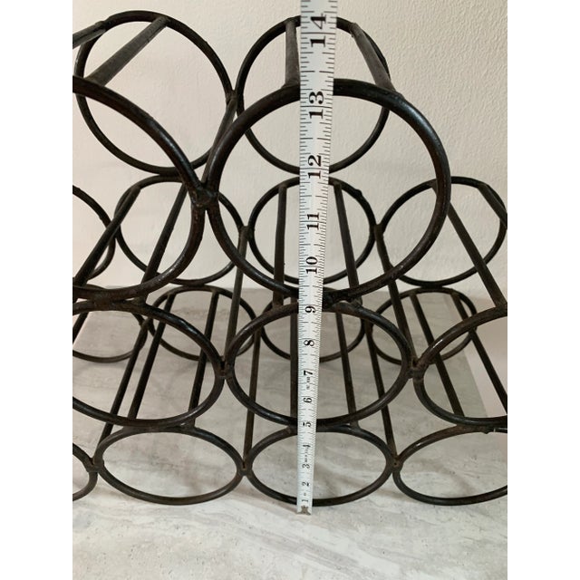 Mid-Century Modernist Welded Iron Minimalist Wine Rack For Sale - Image 9 of 10