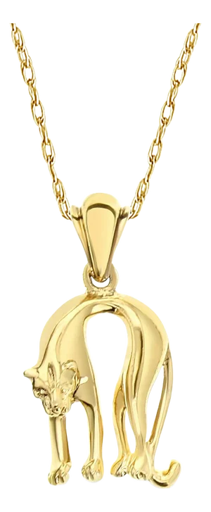 Polished Panther Necklace 18k Yellow Gold 16"