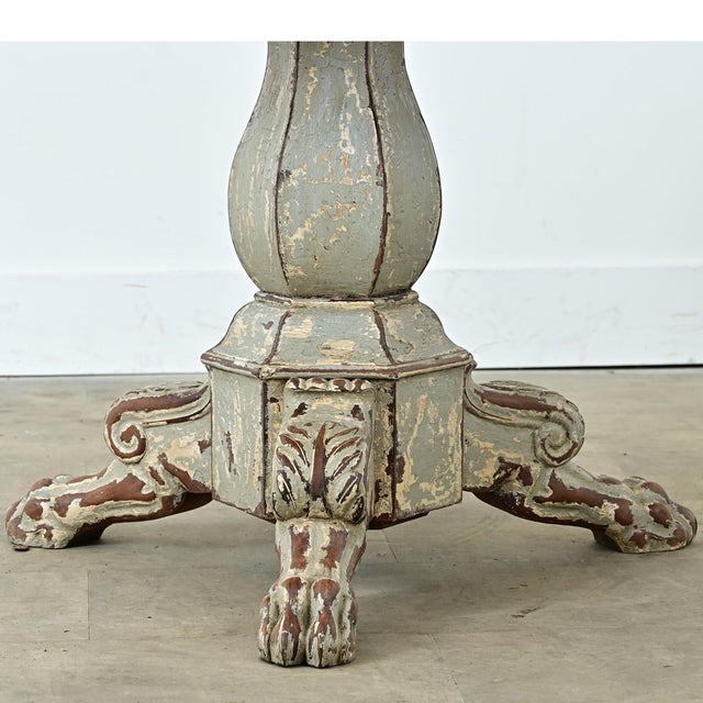 French 19th Century White Marble Top Gueridon with Painted Finish For Sale - Image 11 of 17