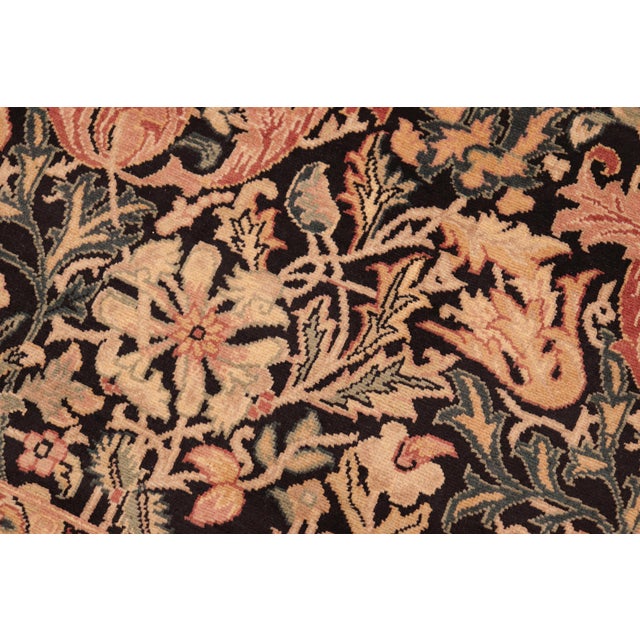 Shabby Chic 1990's Pak-Persian Black/Red Wool Rug - 6'0'' X 9'3'' For Sale - Image 4 of 9