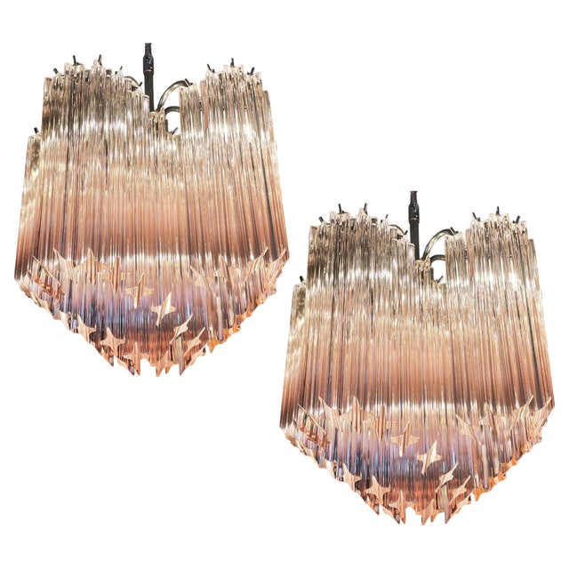 Murano Glass Chandeliers, 1990s, Set of 2 For Sale