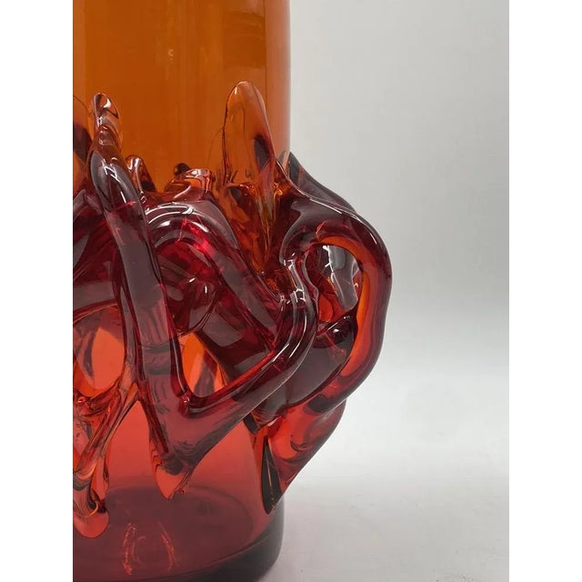 Handmade Flower Vase by Jerzy Słuczan-Orkusz für Krakowski Instytut Szkła, Poland, 1970s For Sale - Image 4 of 12