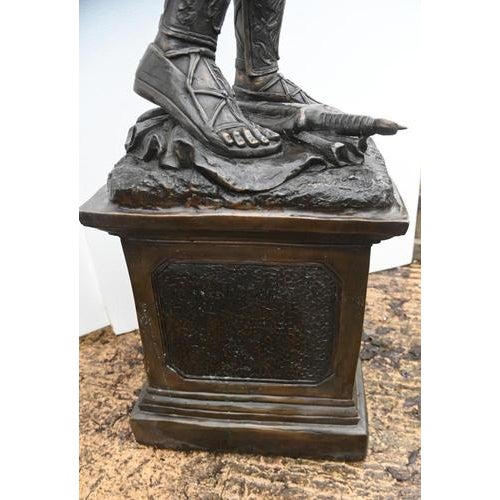 Bronze Roman Gladiator Statue Lamps, Set of 2 For Sale - Image 13 of 18