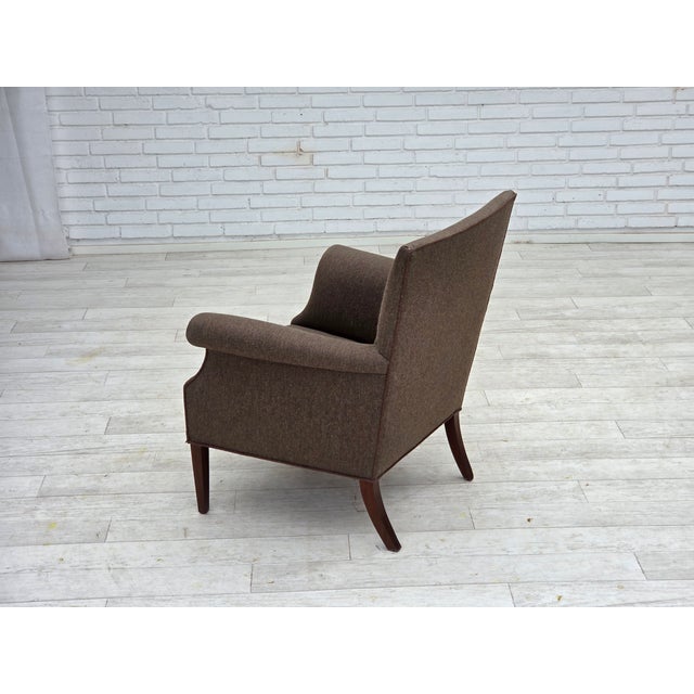 Danish Armchair in Green Velour and Ash, 1960s For Sale - Image 17 of 18