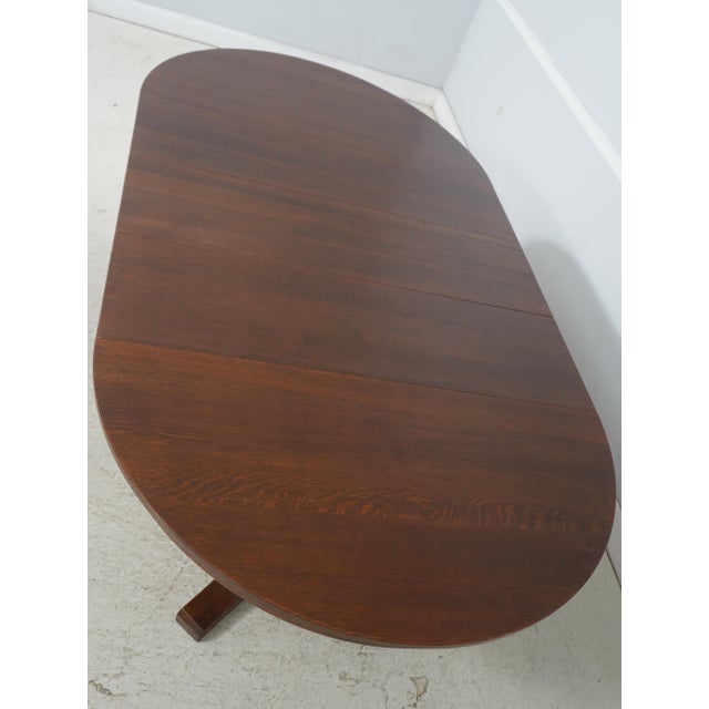Stickley Round Mission Oak 52 Inch Dining Room Table For Sale - Image 11 of 18