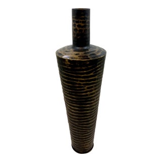Modern Medium Bronze Finished Ripple Vase For Sale